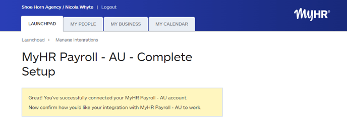 Complete set up - MyHR Payoll