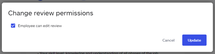 Change review permission for employee