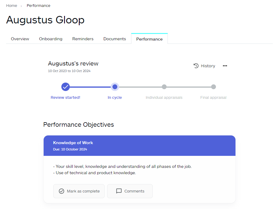 How to start a performance review for an employee