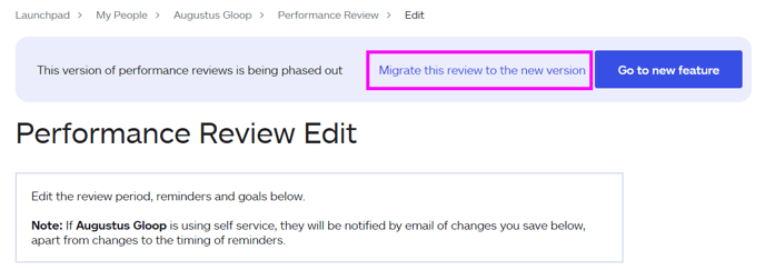 Migrate this review to the new version