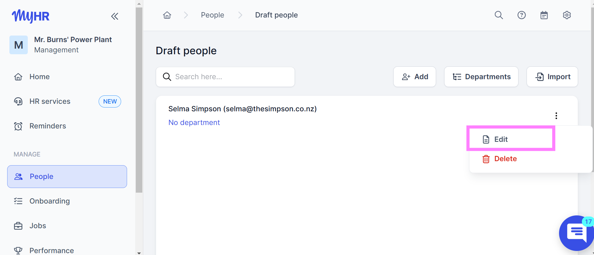 Draft people overview